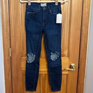 NWT Free People Skinny Jeans Color Dark Blue Size 28 Regular